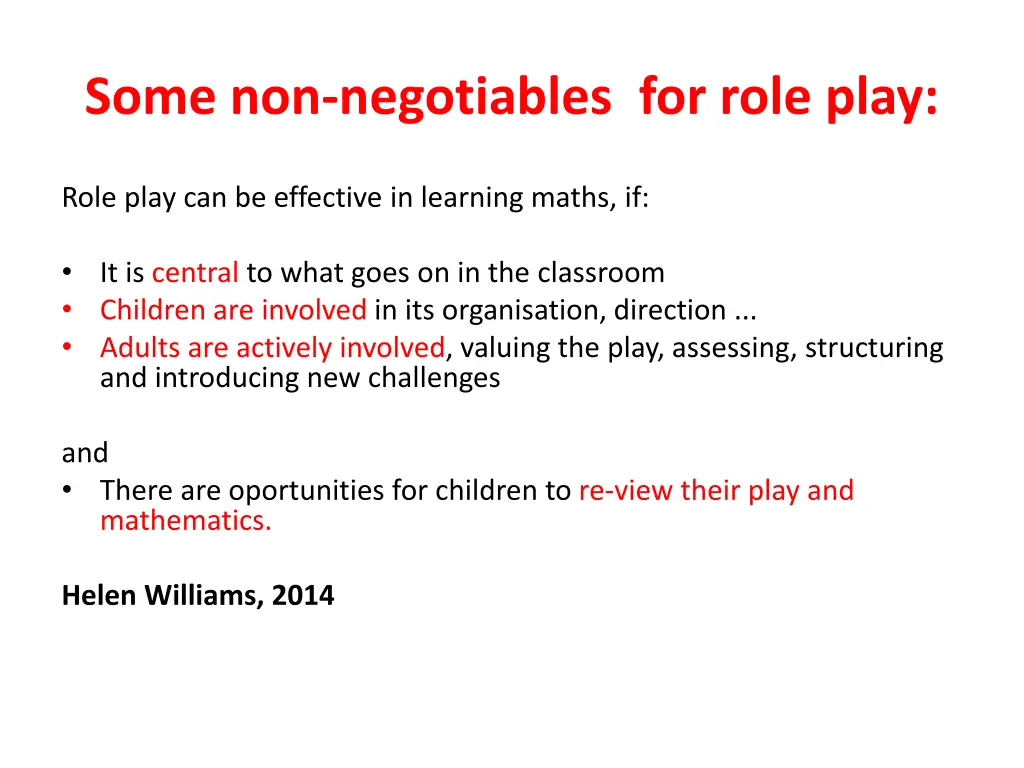 some non negotiables for role play