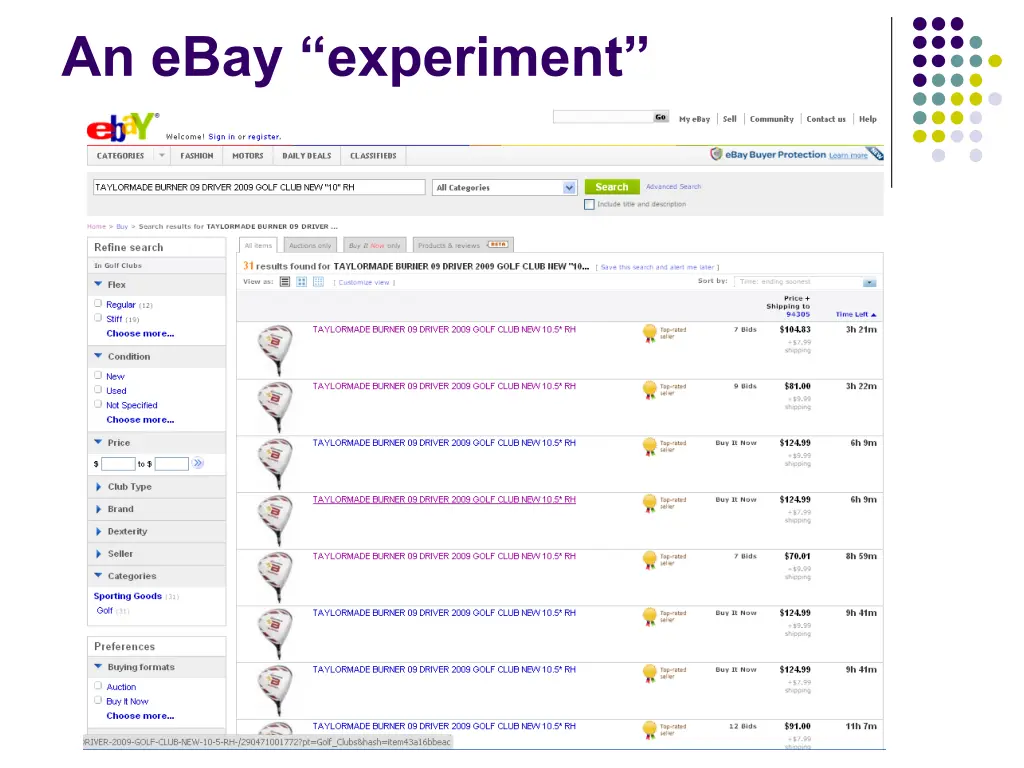 an ebay experiment