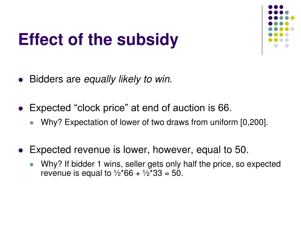 effect of the subsidy