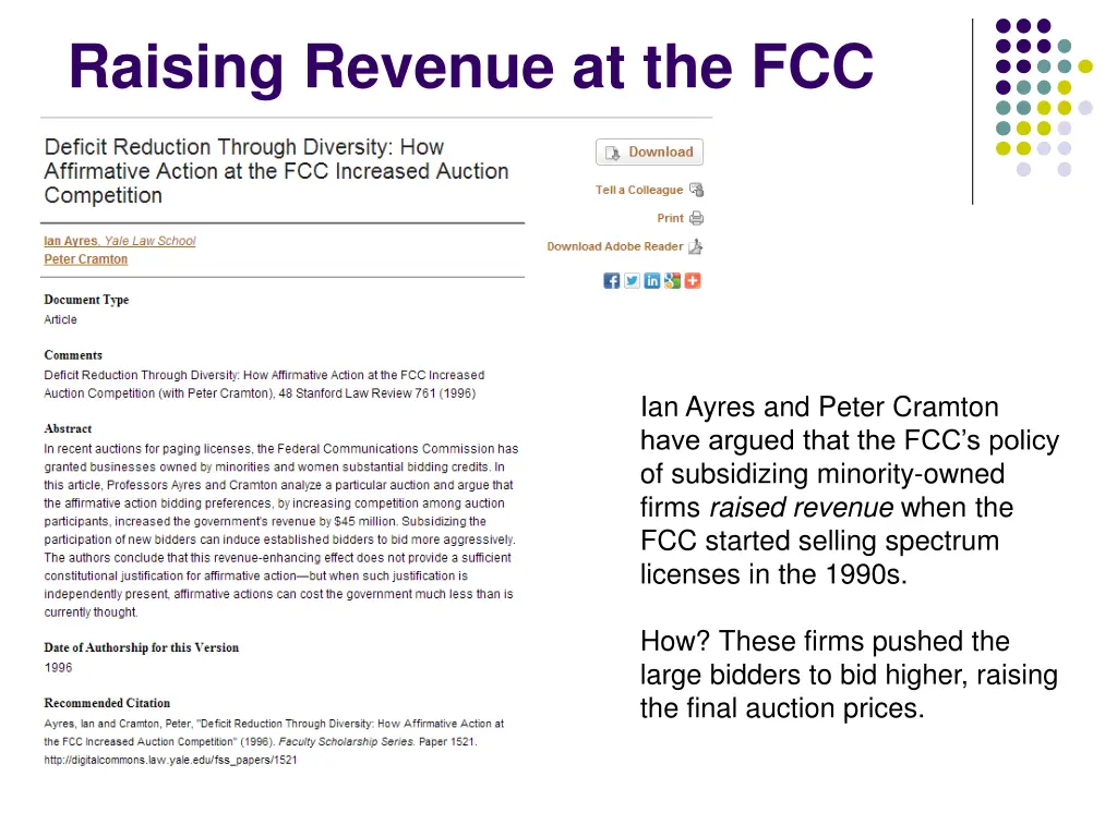 raising revenue at the fcc