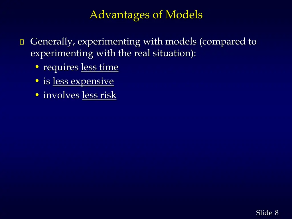 advantages of models