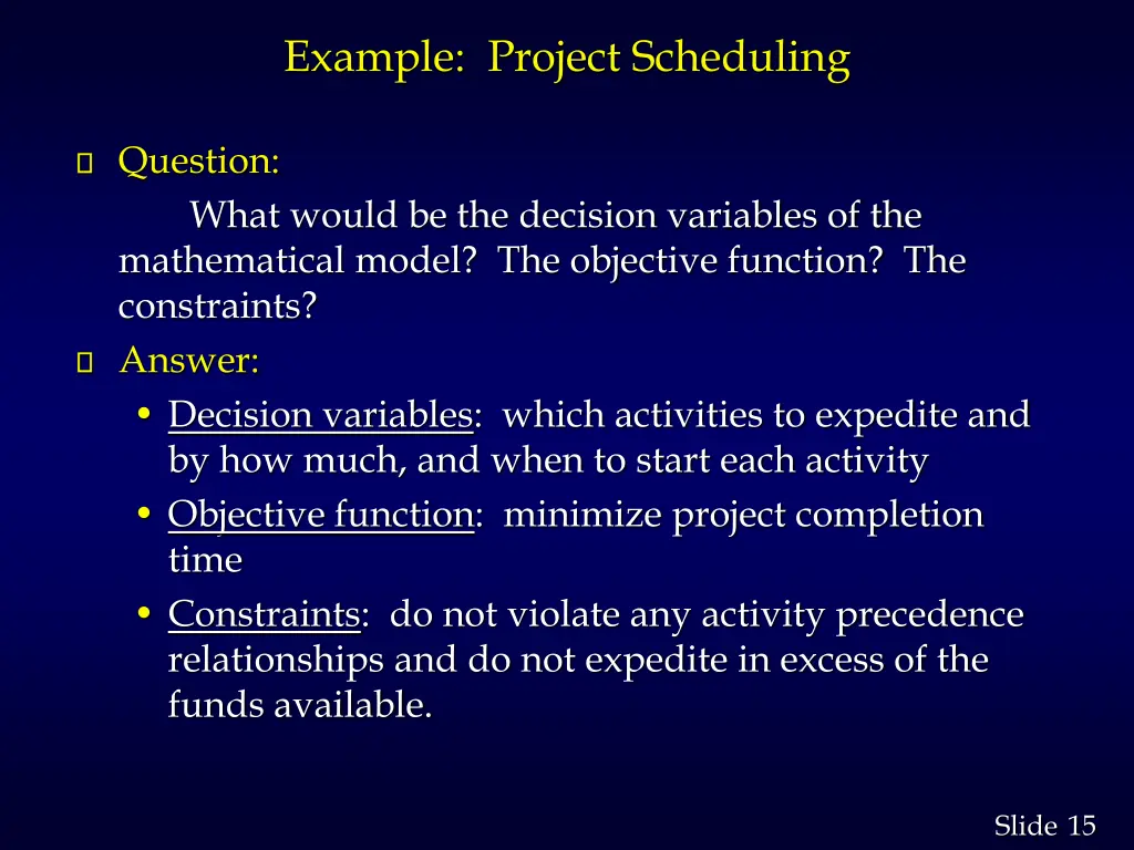 example project scheduling 3