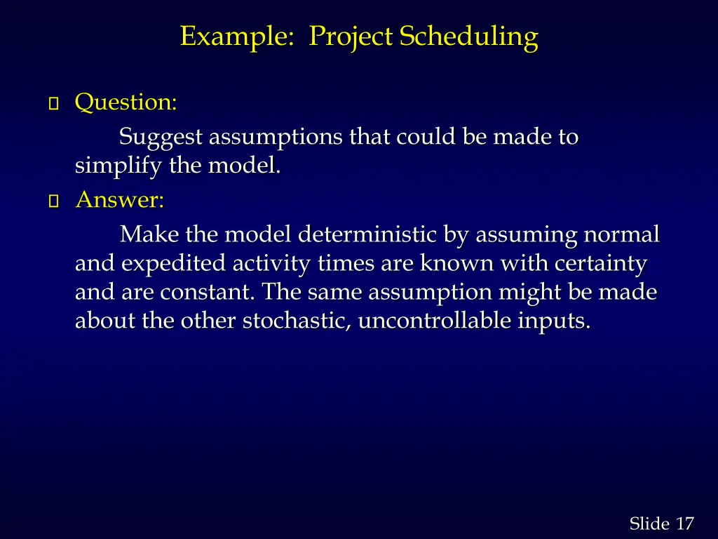 example project scheduling 5