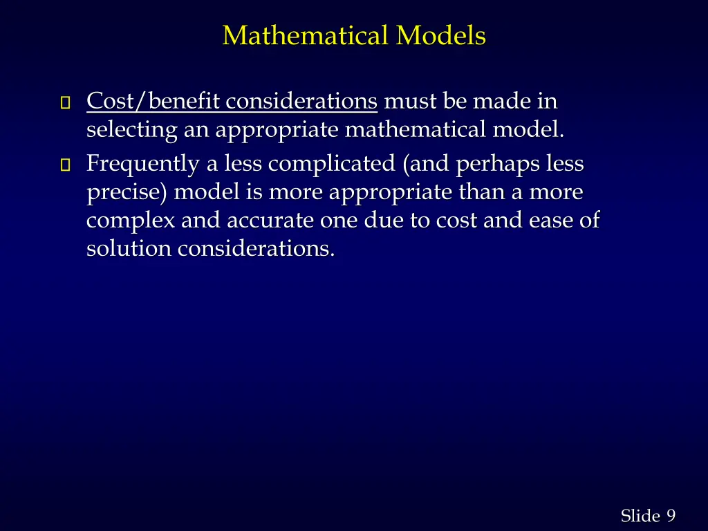 mathematical models