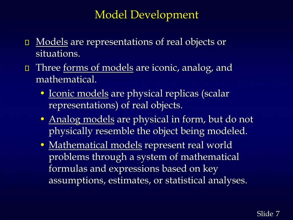 model development