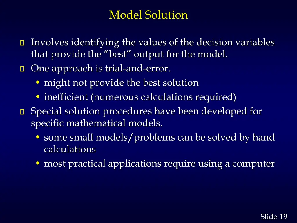 model solution