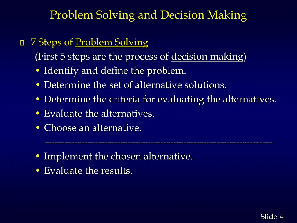 problem solving and decision making