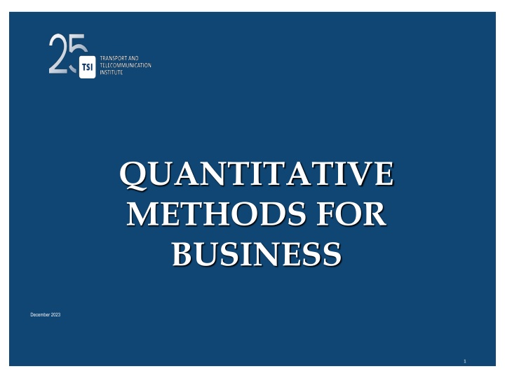 quantitative methods for business