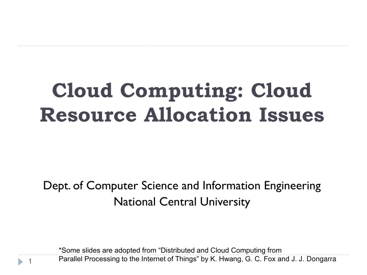 cloud computing cloud resource allocation issues