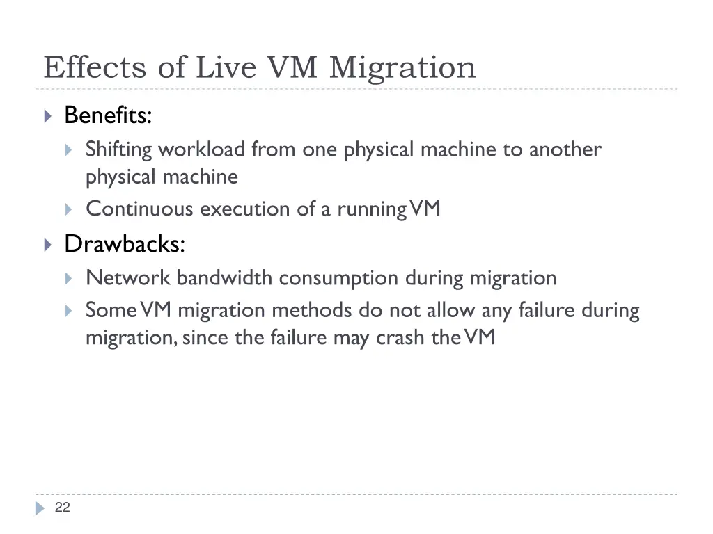 effects of live vm migration