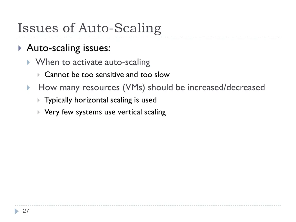 issues of auto scaling