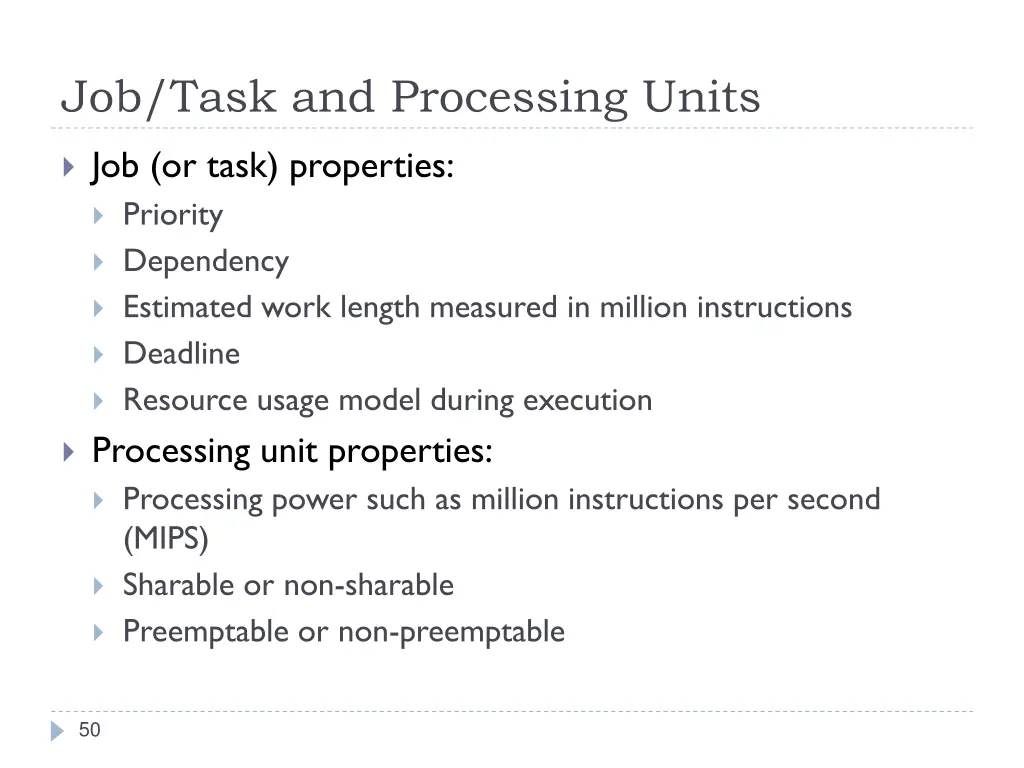 job task and processing units