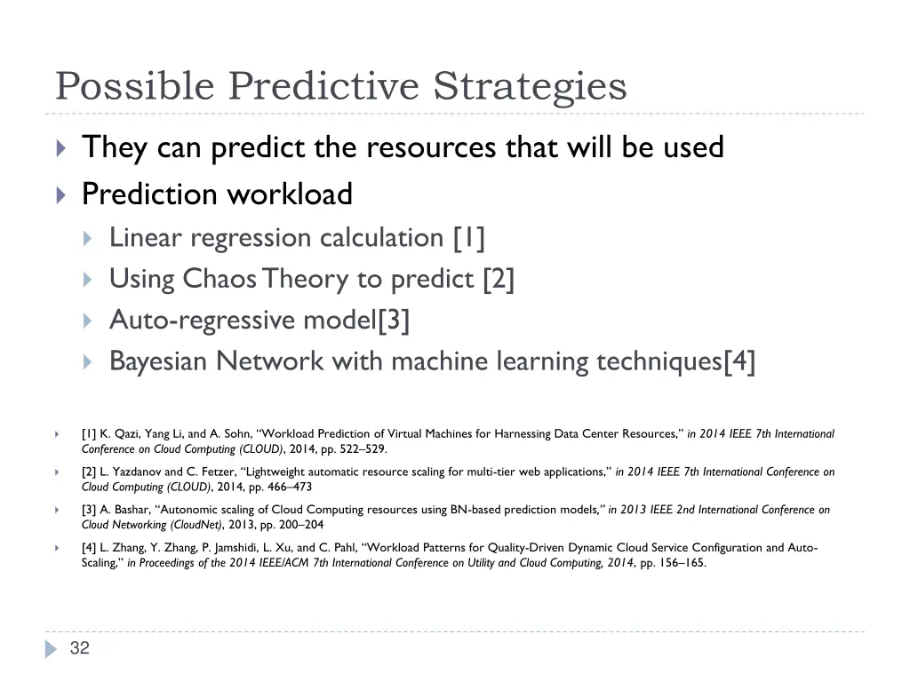 possible predictive strategies