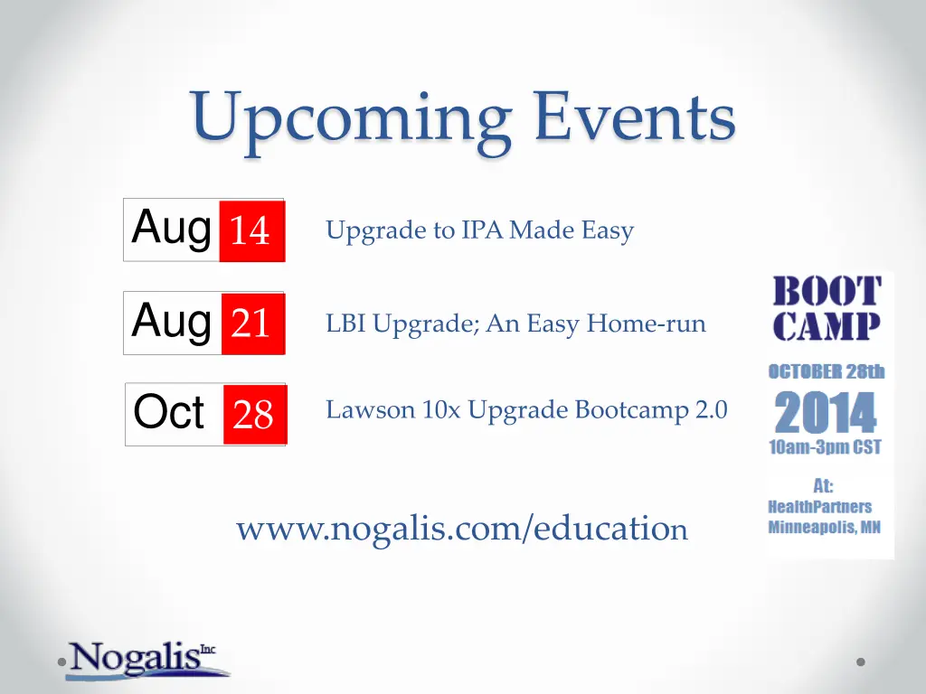 upcoming events