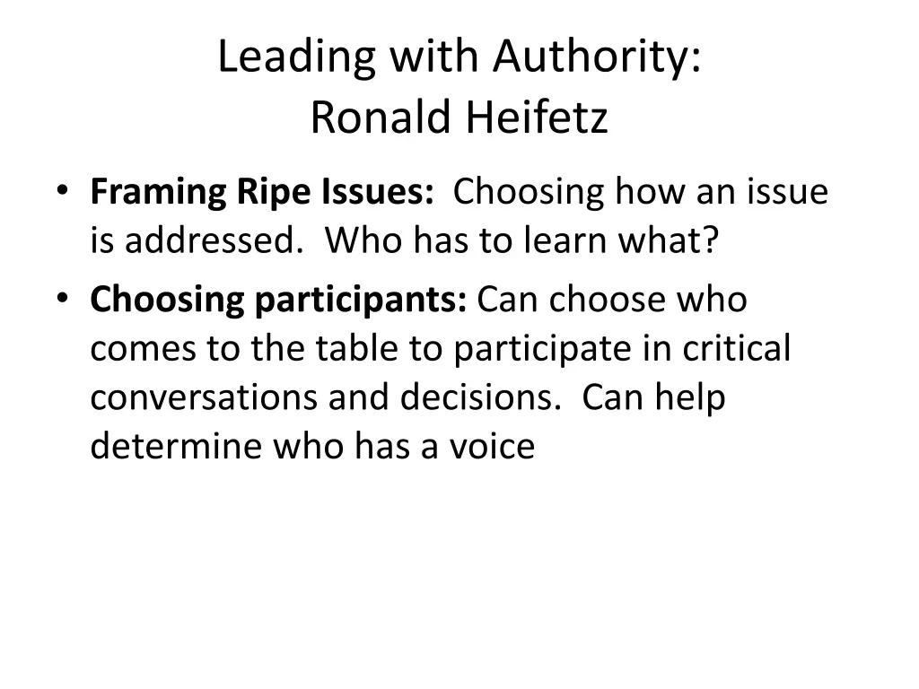 leading with authority ronald heifetz 1