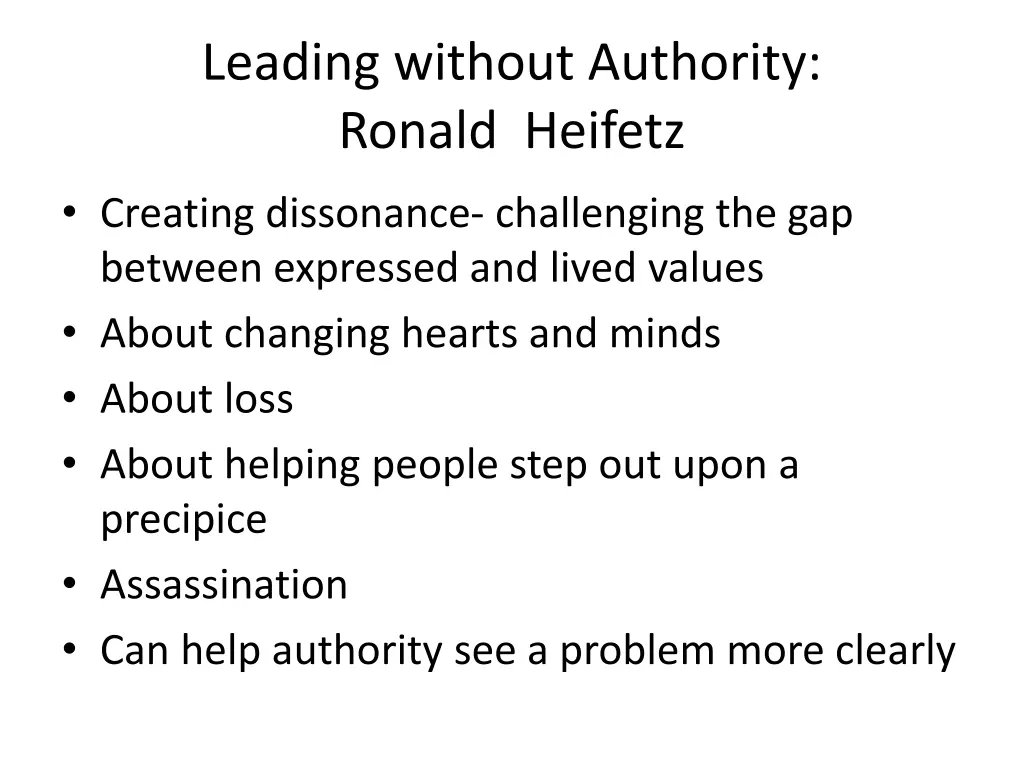 leading without authority ronald heifetz