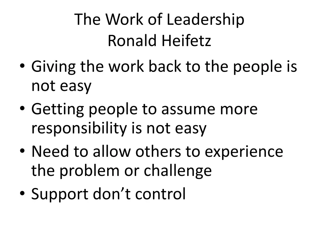the work of leadership ronald heifetz giving