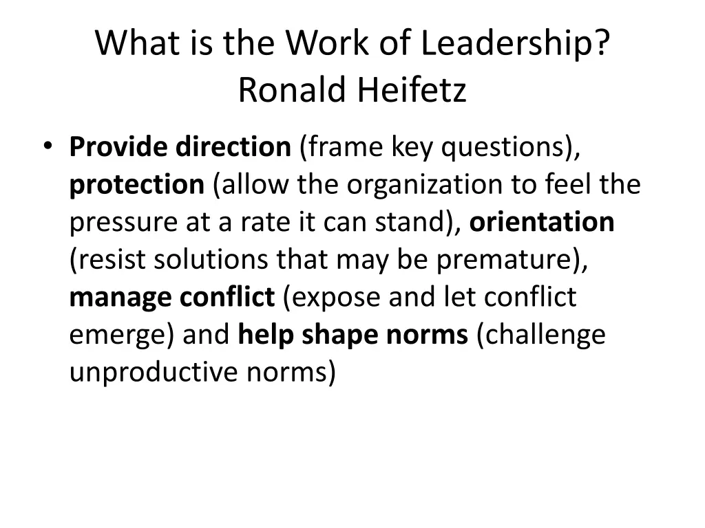 what is the work of leadership ronald heifetz 1