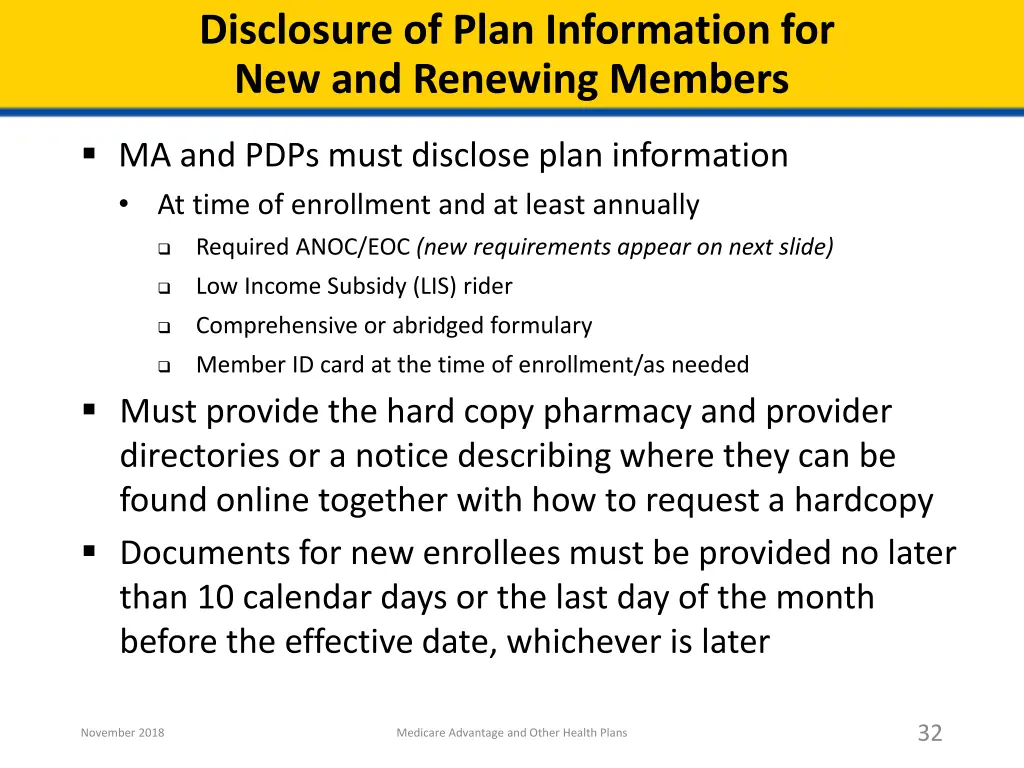 disclosure of plan information