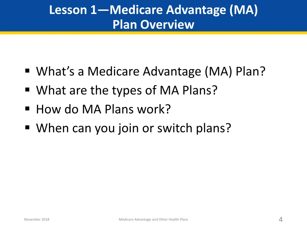 lesson 1 medicare advantage ma plan overview