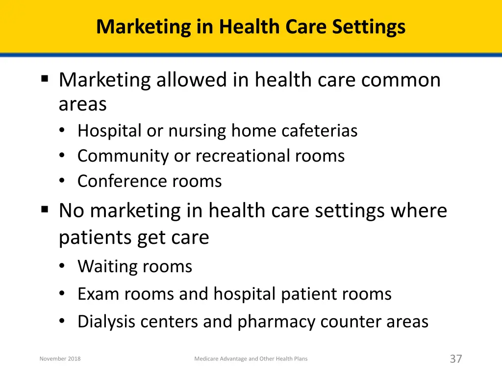 marketing in health care settings