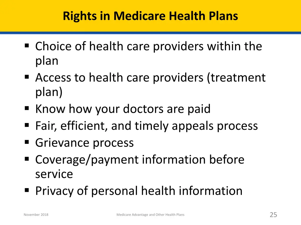 rights in medicare health plans