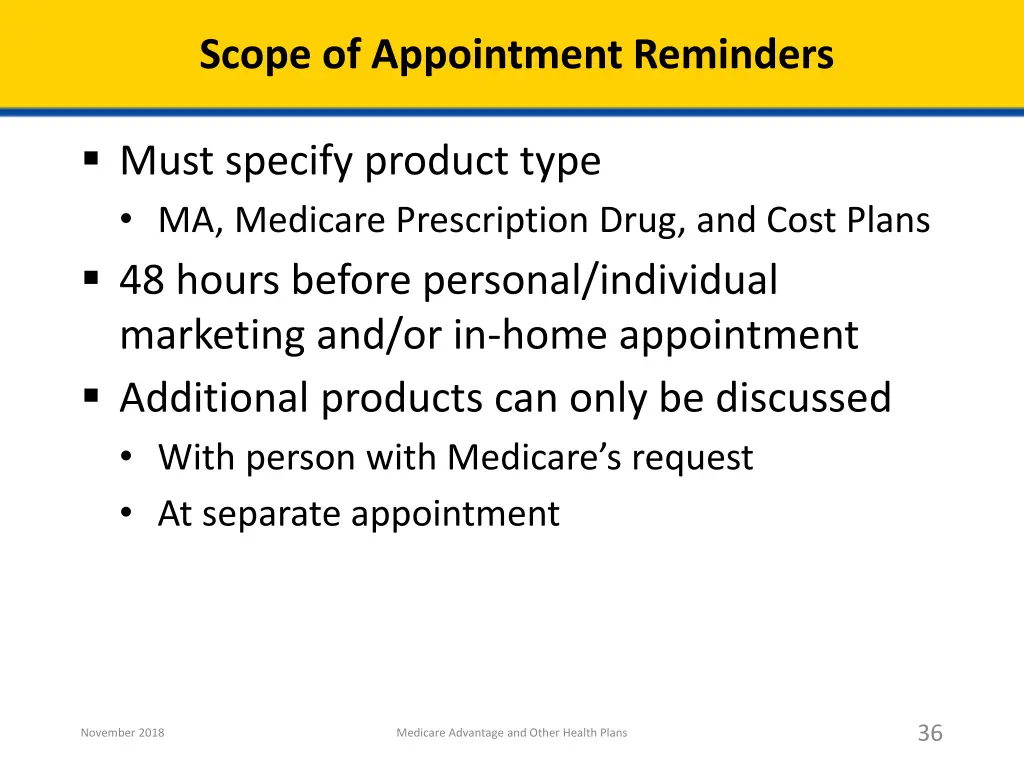 scope of appointment reminders