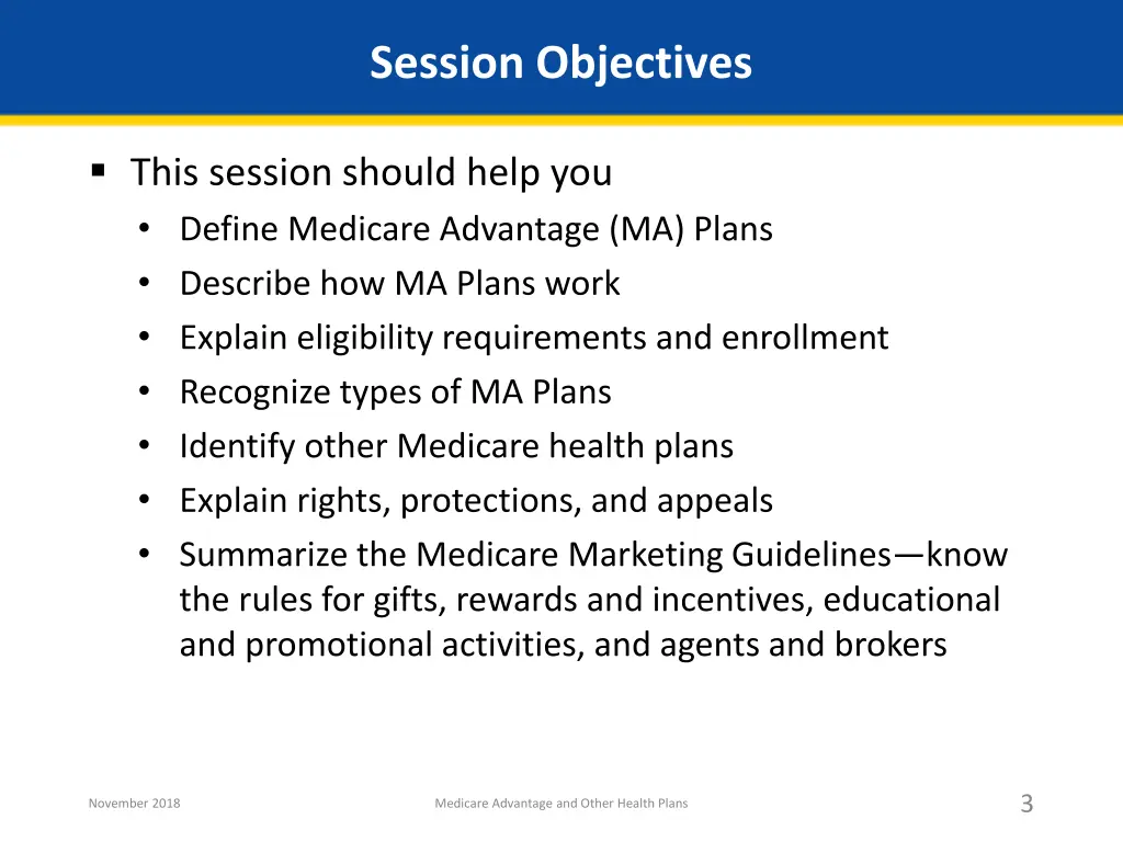 session objectives