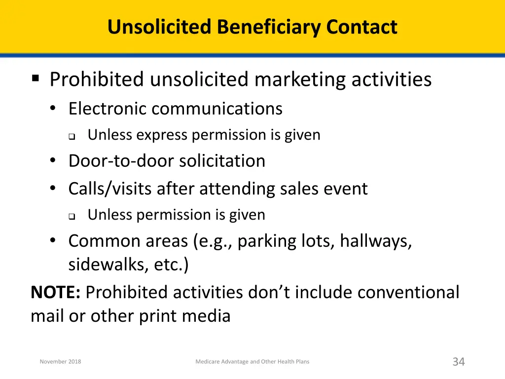 unsolicited beneficiary contact