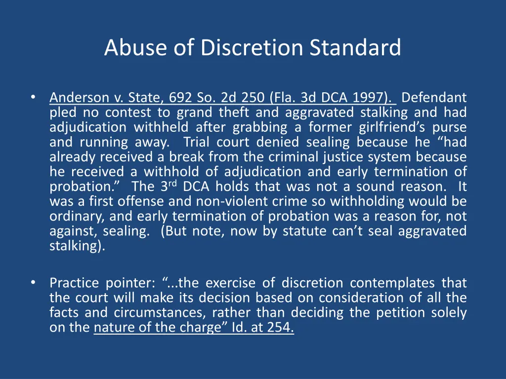 abuse of discretion standard