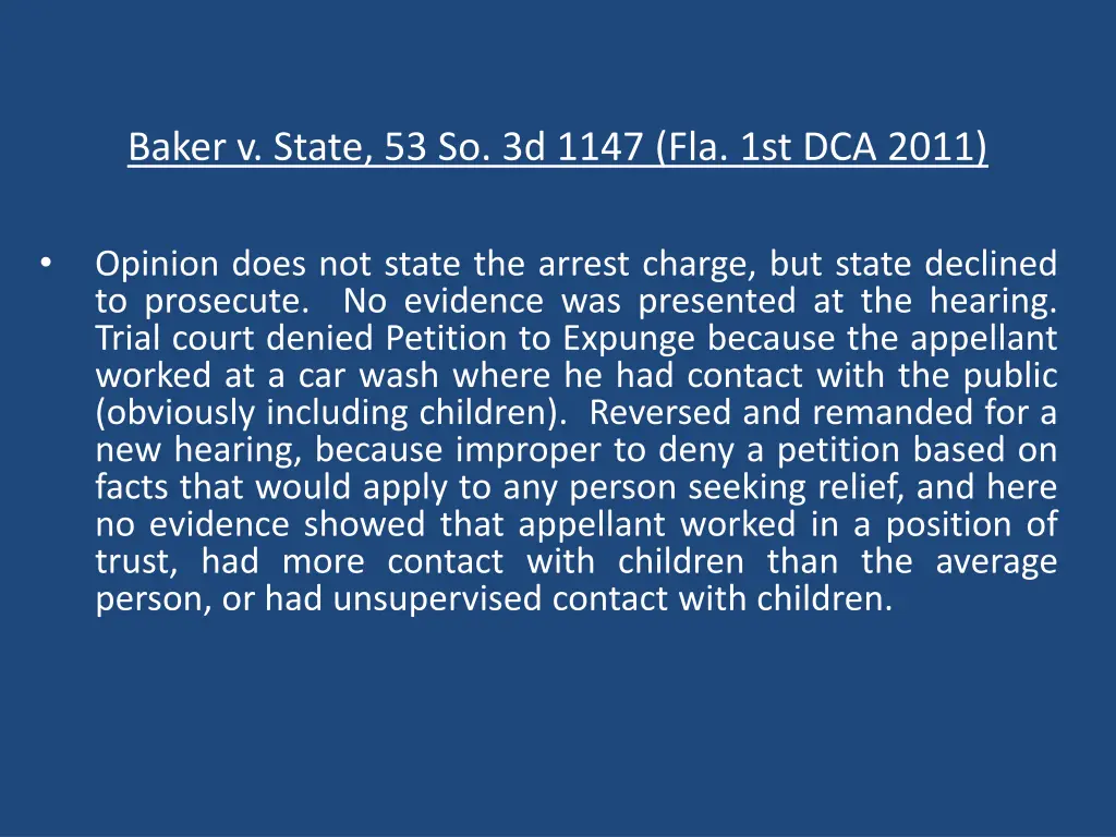 baker v state 53 so 3d 1147 fla 1st dca 2011
