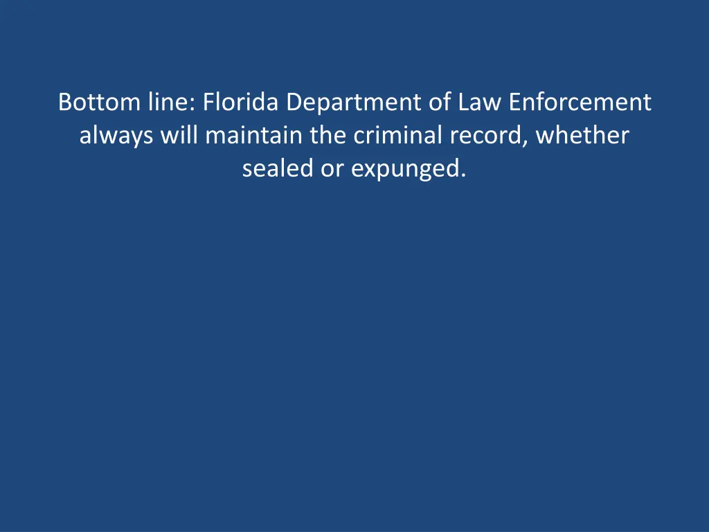 bottom line florida department of law enforcement