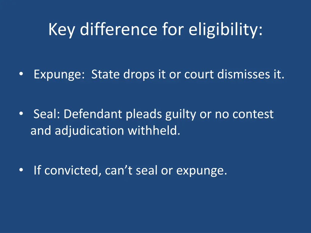 key difference for eligibility