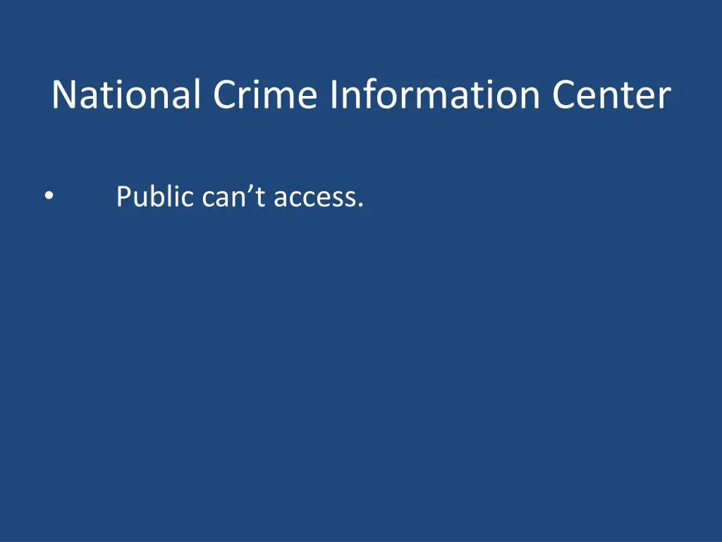 national crime information center