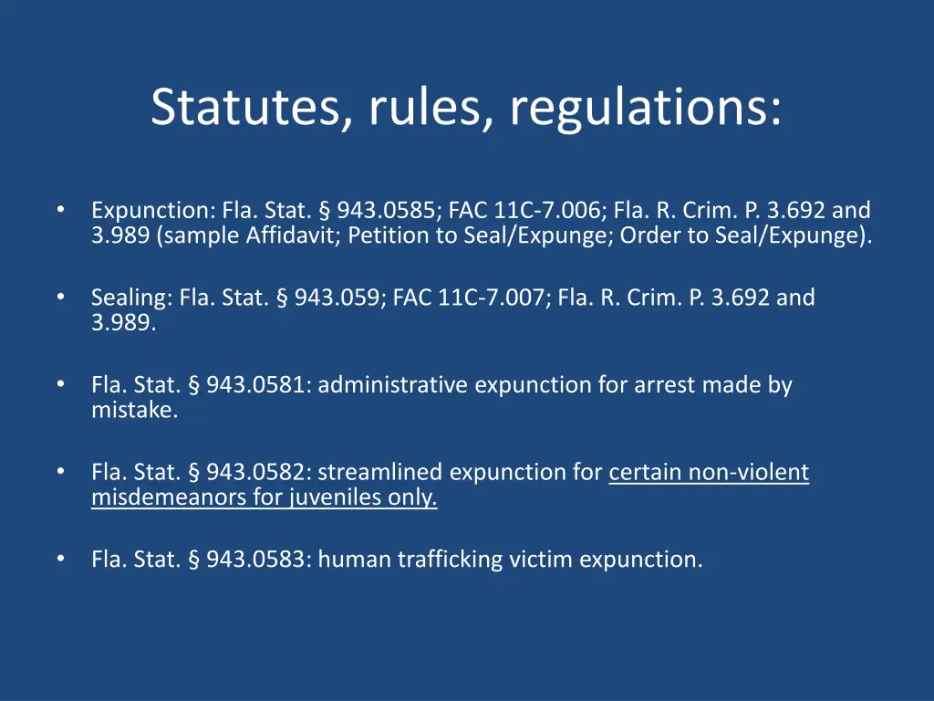 statutes rules regulations