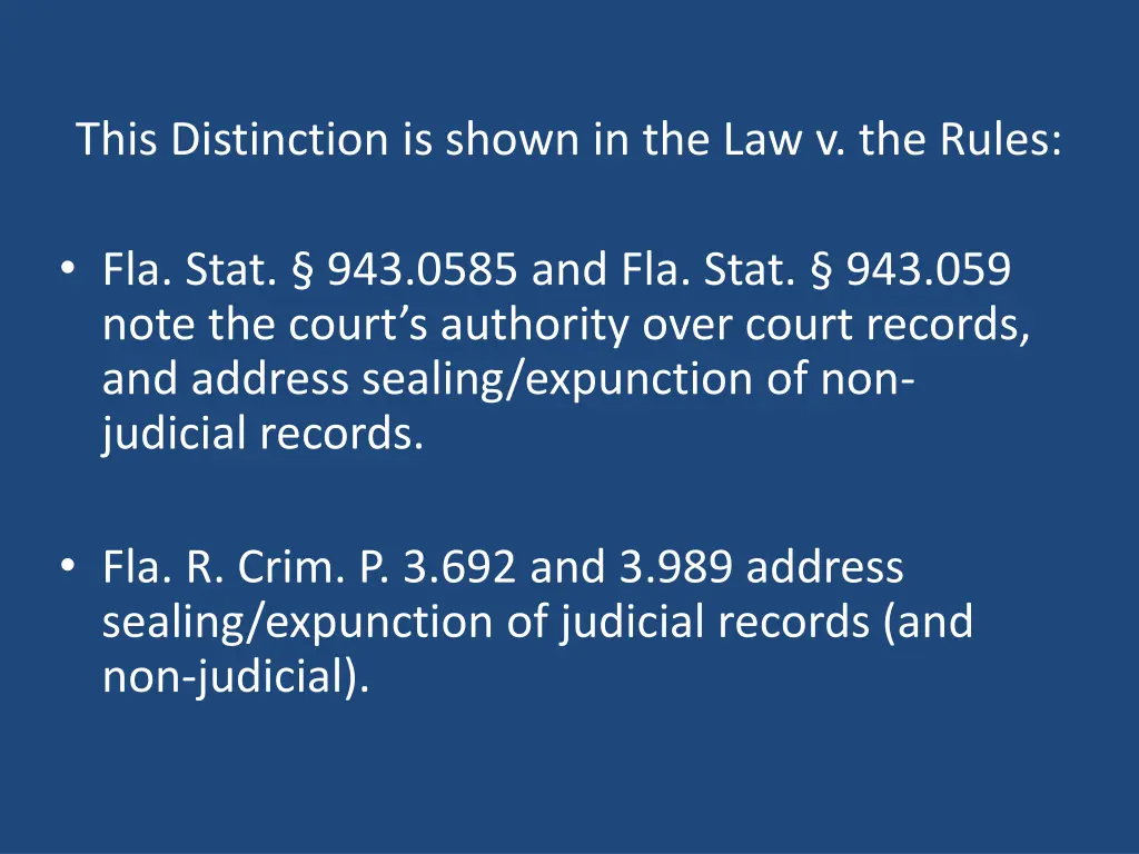 this distinction is shown in the law v the rules