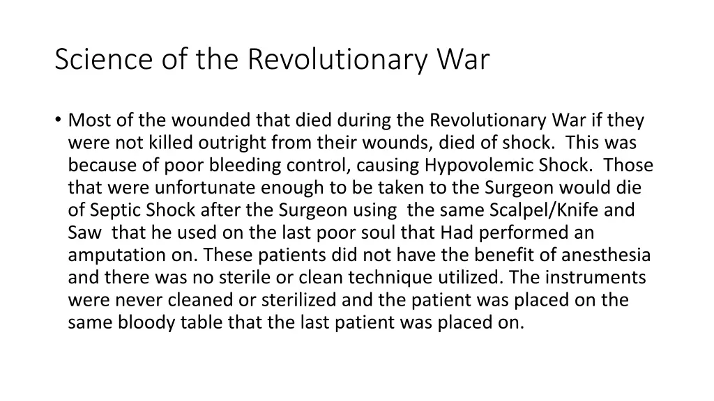 science of the revolutionary war