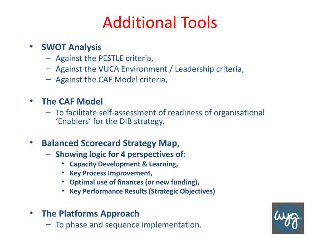 additional tools