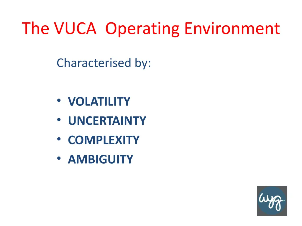 the vuca operating environment