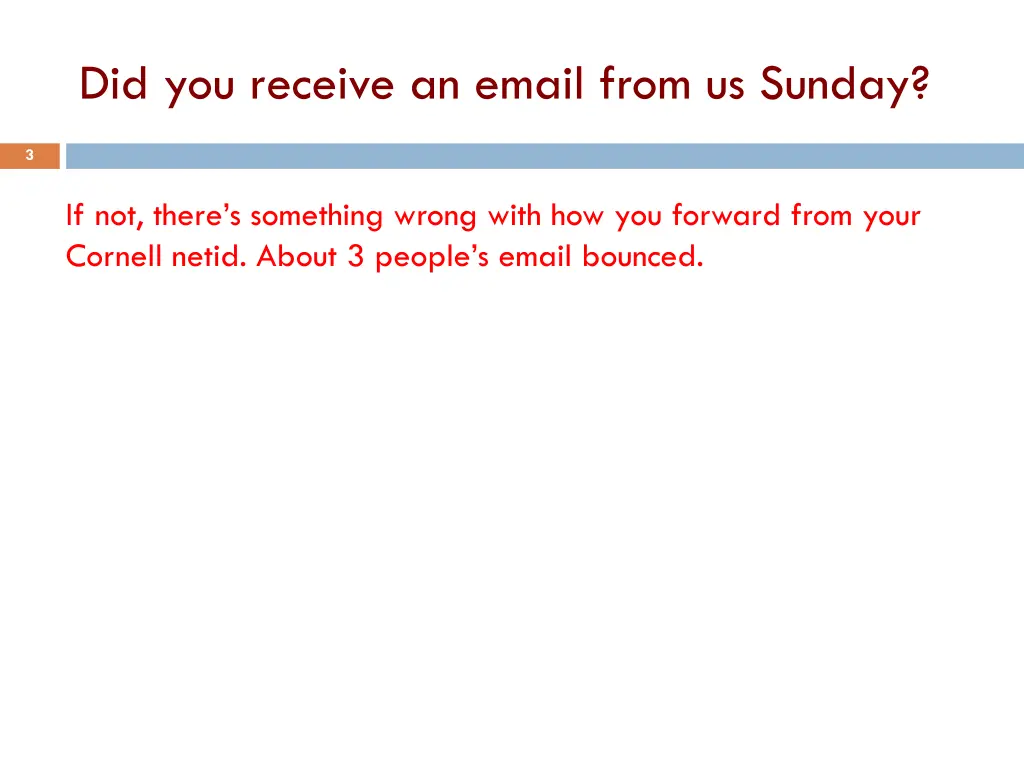 did you receive an email from us sunday
