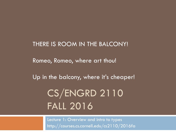 there is room in the balcony