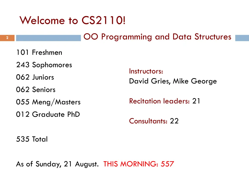 welcome to cs2110