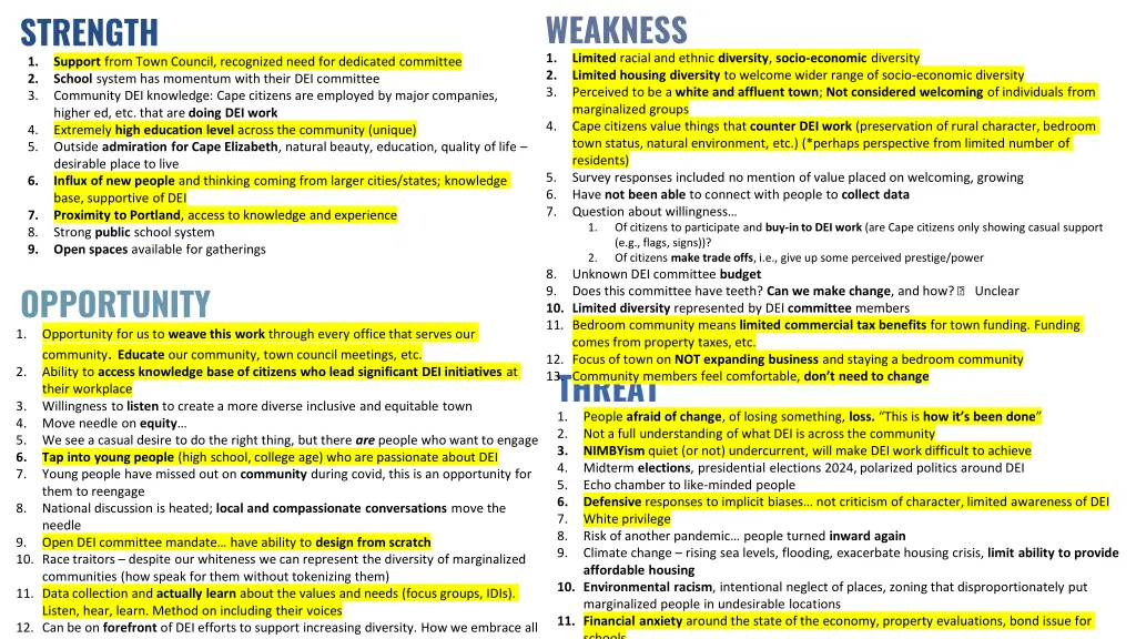 weakness 1 limited racial and ethnic diversity