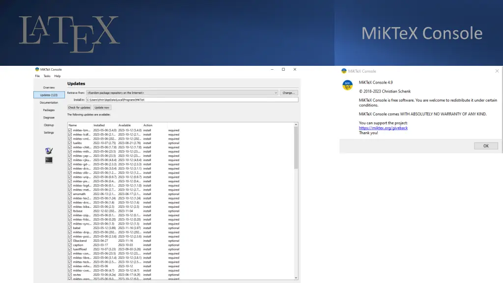 miktex console