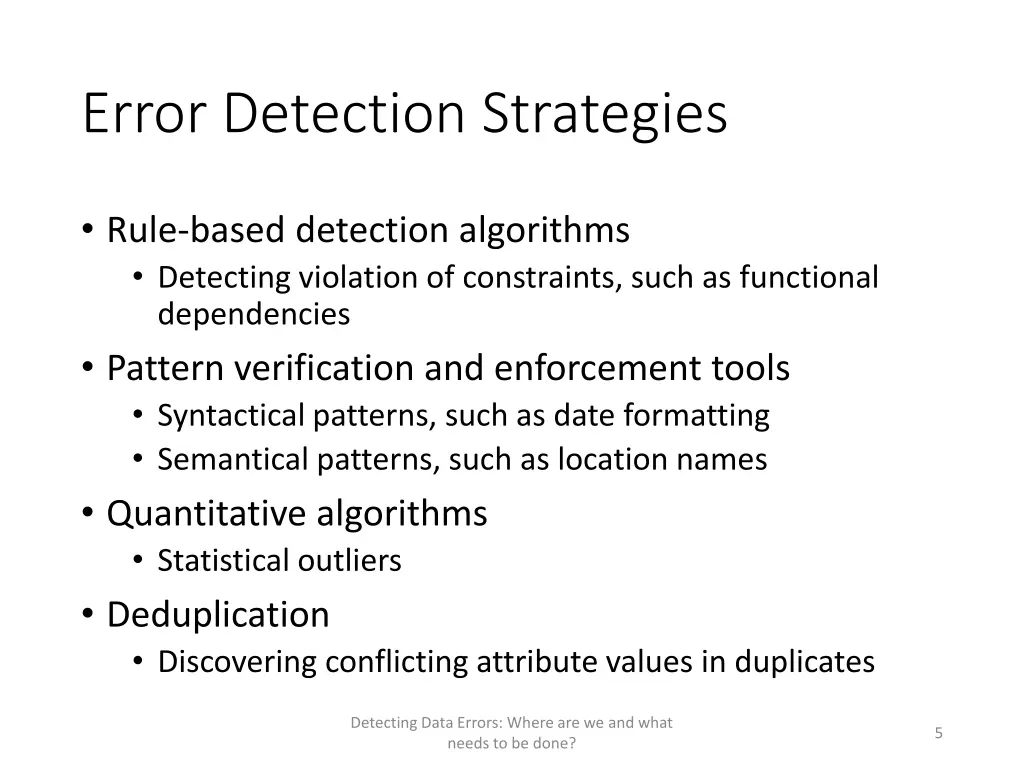 error detection strategies