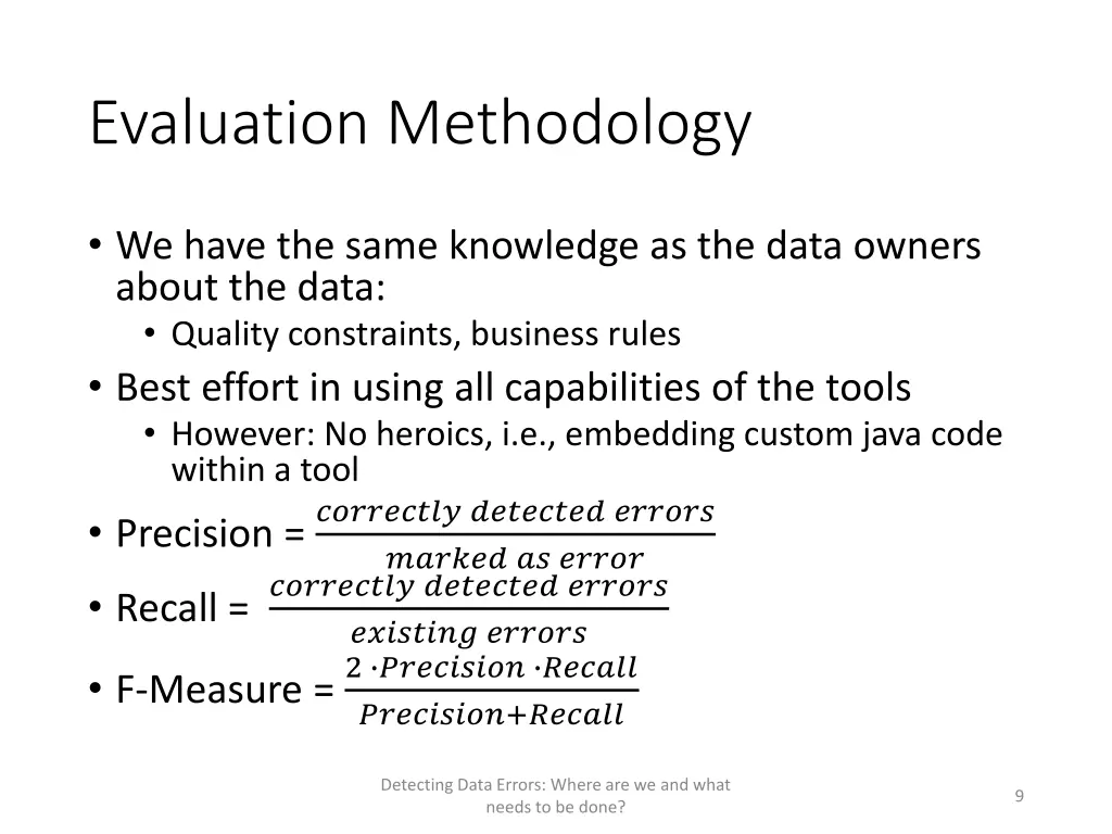 evaluation methodology