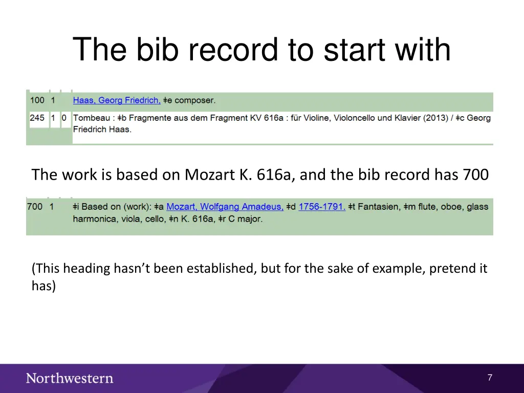 the bib record to start with