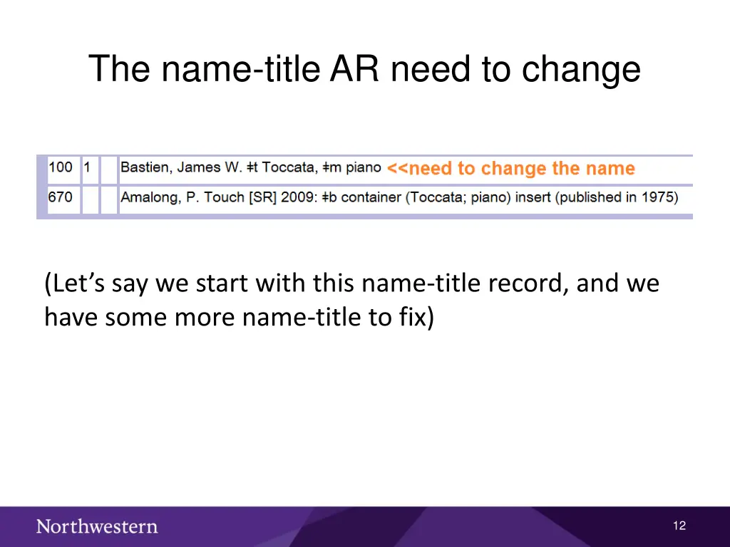 the name title ar need to change