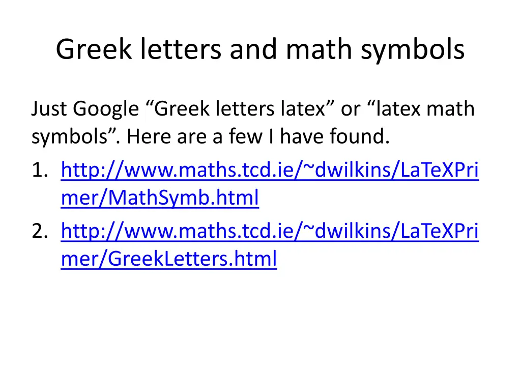 greek letters and math symbols