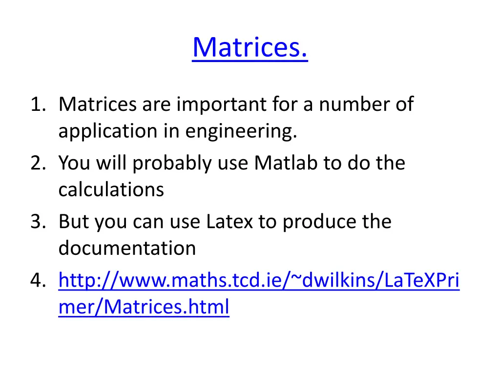 matrices